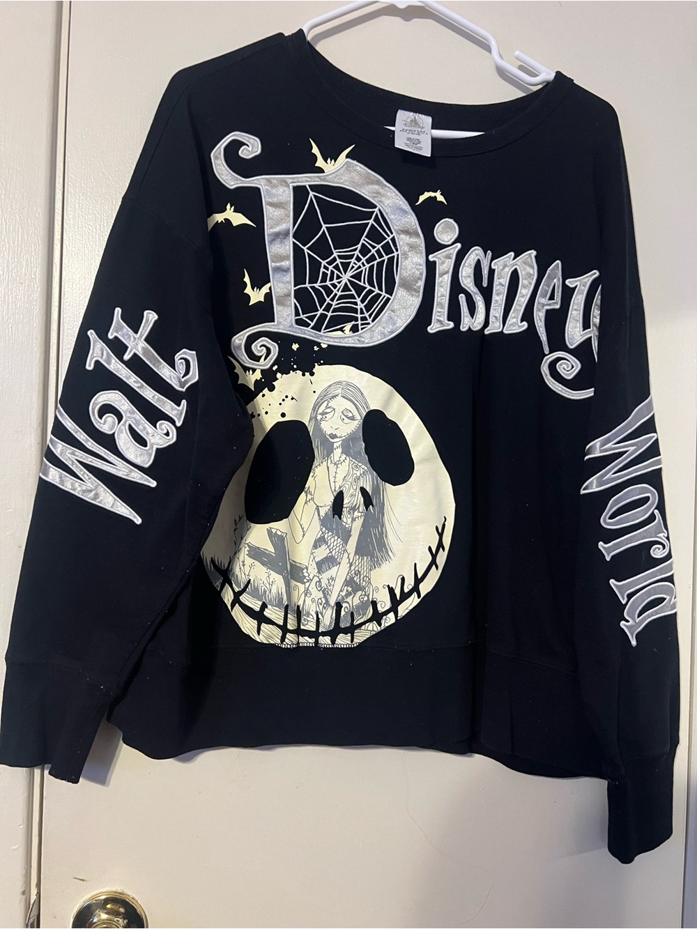 Disney Nightmare Before Christmas Graphic Crewneck Sweater Glow In The Dark